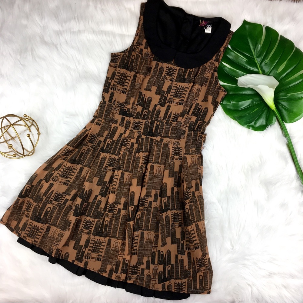 ASOS Yumi Building Print Dress